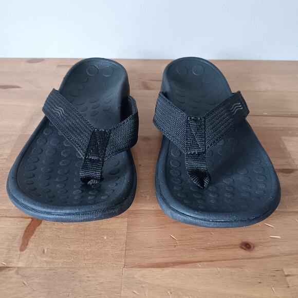 Vionic 44 Wave‎ Black Toe Post Sandals Women’s US Size 8 - Picture 2 of 10